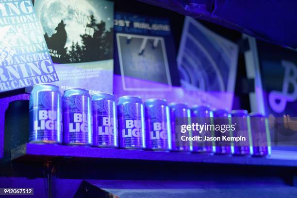 View of signage during Bud Light's Dive Bar Tour with Post Malone at the Exit/In on April 4, 2018 in Nashville, Tennessee.