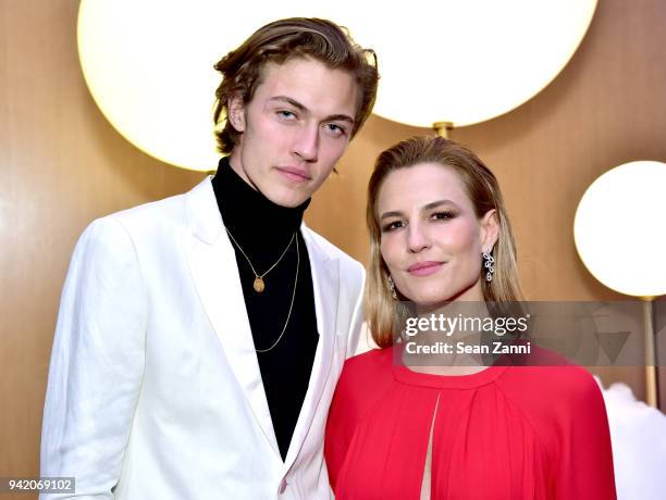 Lucky Blue Smith and Ana Rita Clara attend the Montblanc Meisterstuck Le Petit Prince event at One World Trade Center Observatory on April 4, 2018 in...