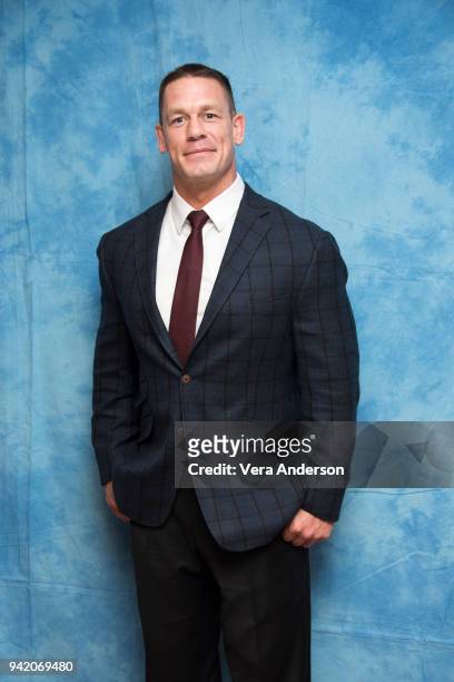 John Cena at the "Blockers" Press Conference at The Montage Hotel on April 4, 2018 in Beverly Hills, California.