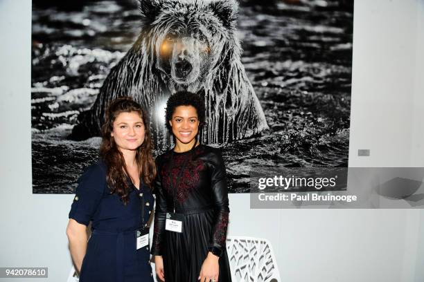 April 4: Stefania Cucuteanu and Maty Sall Lewis attend The Photography Show presented by AIPAD - Vernissage at Pier 94 in New York, New York, United...