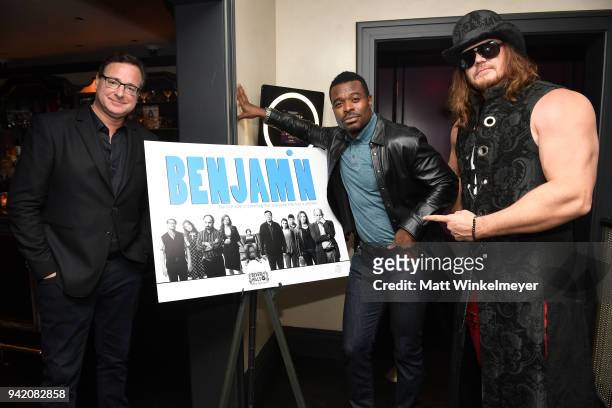 Bob Saget, Lyriq Bent, and James Preston Rogers attend the 18th Annual International Beverly Hills Film Festival "Benjamin" Premiere After Party at...