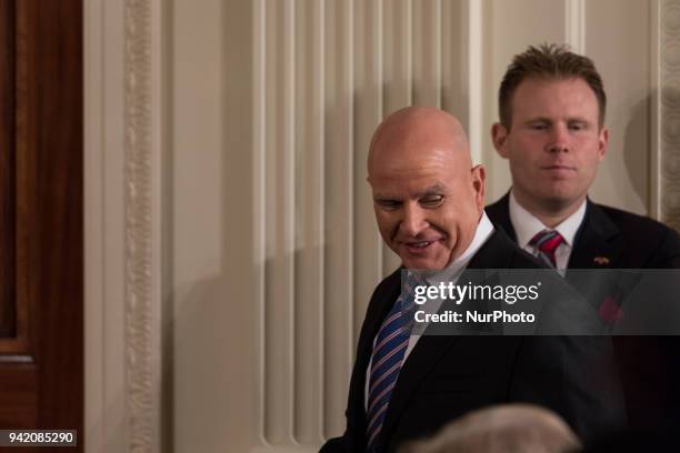 Outgoing U.S. National Security Adviser H.R. McMaster was in attendance for the joint press conference of U.S. President Donald Trump and Baltic...