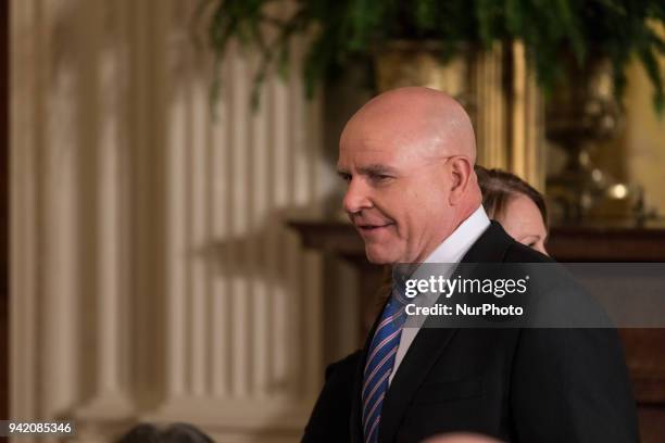 Outgoing U.S. National Security Adviser H.R. McMaster was in attendance for the joint press conference of U.S. President Donald Trump and Baltic...