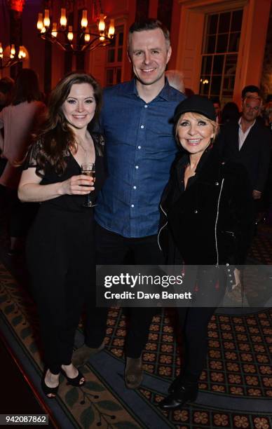 Cast members Clare Halse, Tom Lister and Lulu attend the "42nd Street" 1st Anniversary Gala Performance after party featuring new cast member Lulu at...