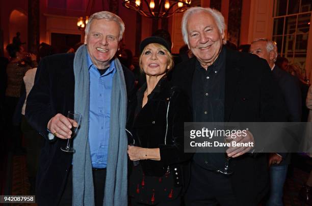 Michael Grade, Lulu and Michael Linnit attend the "42nd Street" 1st Anniversary Gala Performance featuring new cast member Lulu at the Theatre Royal,...
