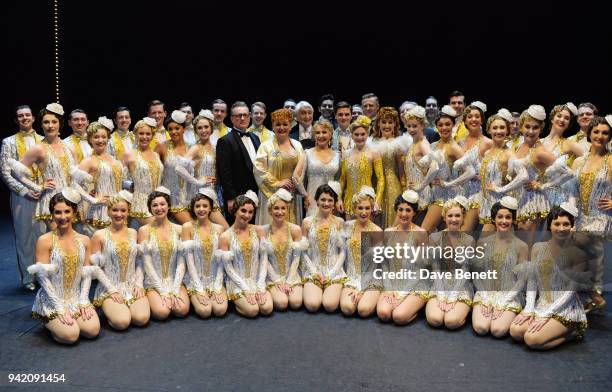 Cast members including Lulu, Tom Lister, Clare Halse and Ashley Day celebrate backstage at the "42nd Street" 1st Anniversary Gala Performance...