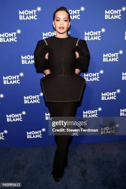 Rita Ora attends Montblanc Celebrates "Le Petit Prince" at the One World Trade Center Observatory on April 4, 2018 in New York City.