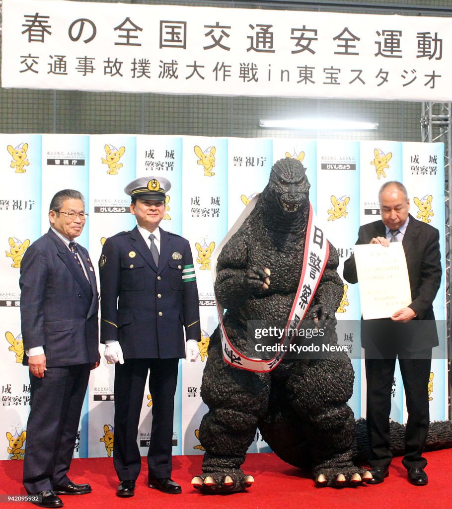 Godzilla promotes road safety