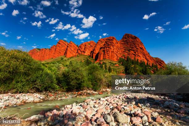 dzhety-oguz, seven bulls, kyrgyzstan - lake issyk kul stock pictures, royalty-free photos & images