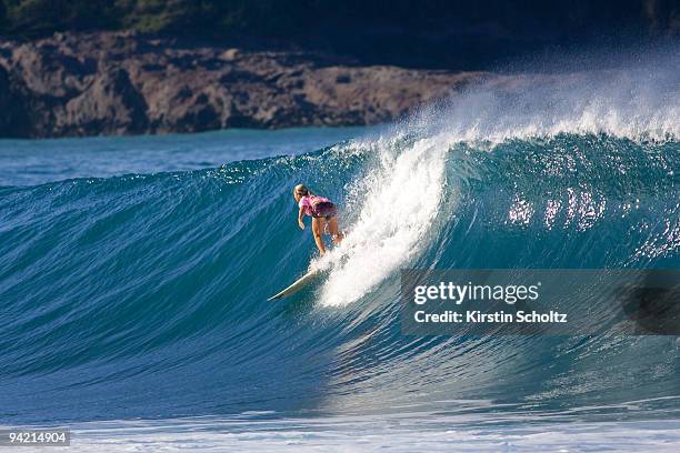 Coco Ho surfs during the quarterfinals of the Billabong Pro Maui on December 9, 2009 in Honolua Bay, Maui, Hawaii.