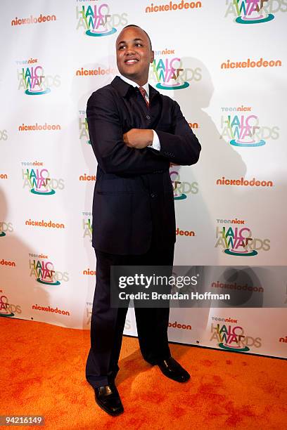 Darrius Snow, a HALO Award Honoree, arrives at a screening hosted by Nickelodeon, along with TeenNick Chairman, Nick Cannon, and Grammy Award-winning...