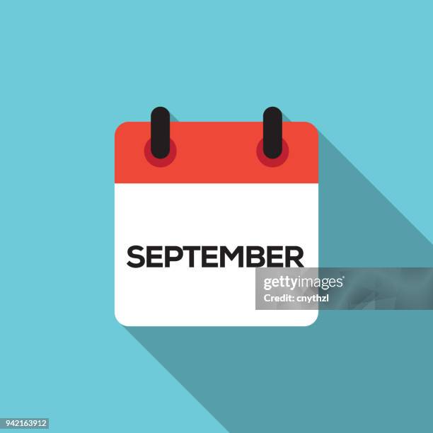 flat calendar design - september - september stock illustrations