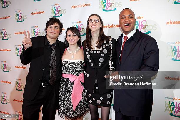 Awardees Brryan Jackson , Leah Stoltz , Megan Kilroy and Darrius Snow arrive at a screening hosted by Nickelodeon, along with TeenNick Chairman, Nick...