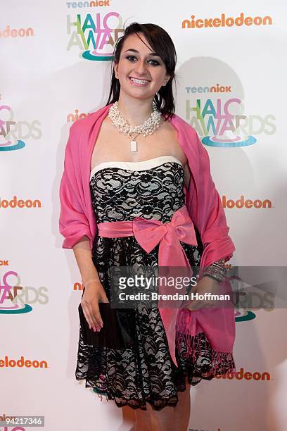 Leah Stoltz, a HALO Award Honoree, arrives at a screening hosted by Nickelodeon, along with TeenNick Chairman, Nick Cannon, and Grammy Award-winning...