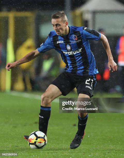 Timothy Castagne of Atalanta BC in action during the serie A match between Atalanta BC and UC Sampdoria at Stadio Atleti Azzurri d'Italia on April 3,...