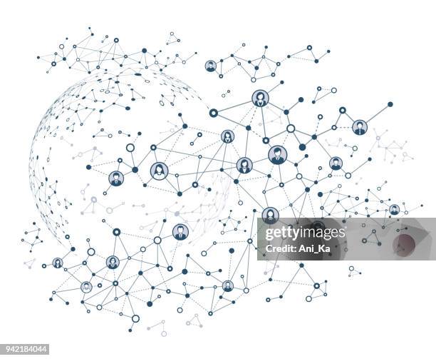 abstract network background - computer network infographic stock illustrations