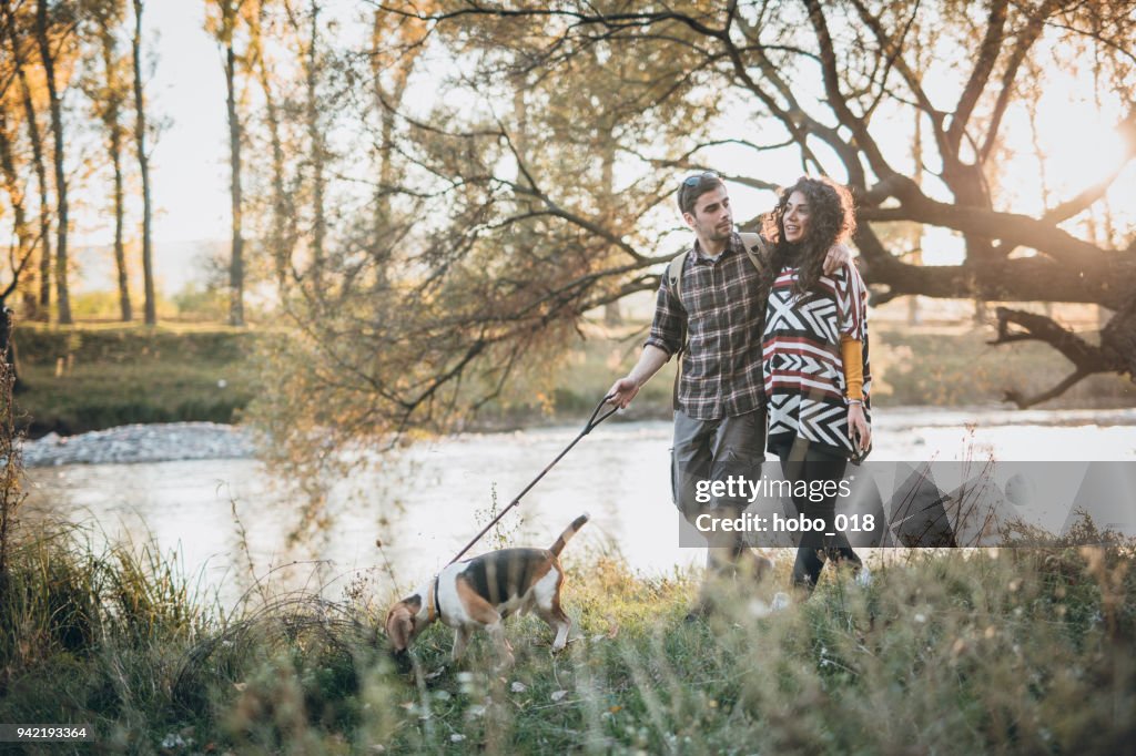 Spring walk by the river