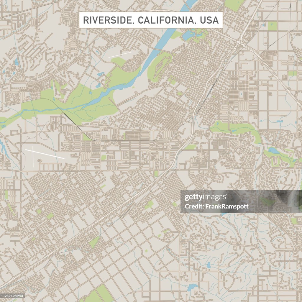 One Riverside Maps Riverside California Us City Street Map High-Res Vector Graphic - Getty ...