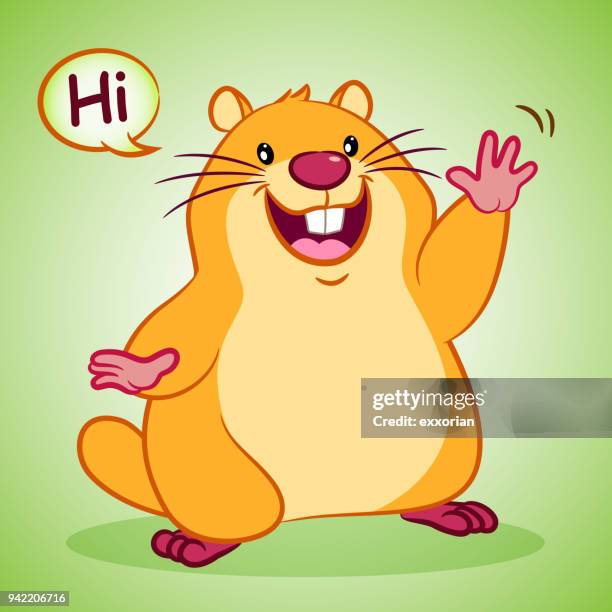 stockillustraties, clipart, cartoons en iconen met cartoon marmot voor happy groundhog day - hamster