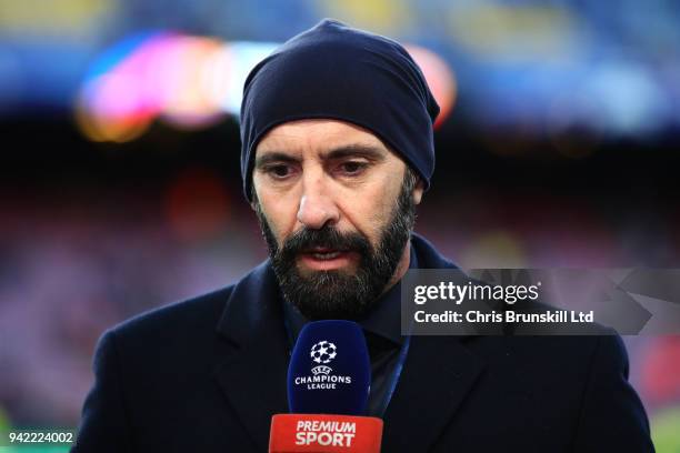 Roma sporting director Monchi looks on during the UEFA Champions League Quarter Final, first leg match between FC Barcelona and AS Roma at Camp Nou...