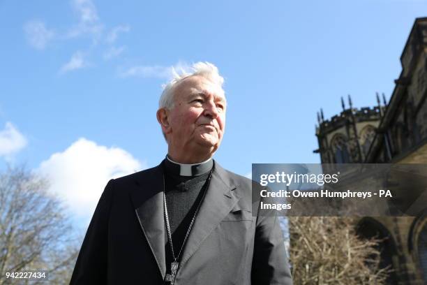 Cardinal Vincent Nichols, Archbishop of Westminster, outside the Church of St Michael in Newcastle, who will lead the service at the funeral of...