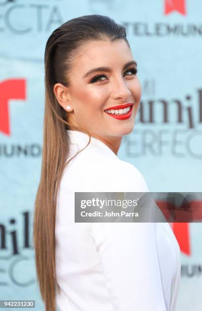 Natasha Dominguez arrives at Telemundo's "Mi Familia Perfecta" Private Premiere Screening at The Wharf Miami on April 4, 2018 in Miami, Florida.