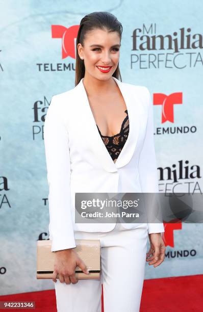 Natasha Dominguez arrives at Telemundo's "Mi Familia Perfecta" Private Premiere Screening at The Wharf Miami on April 4, 2018 in Miami, Florida.