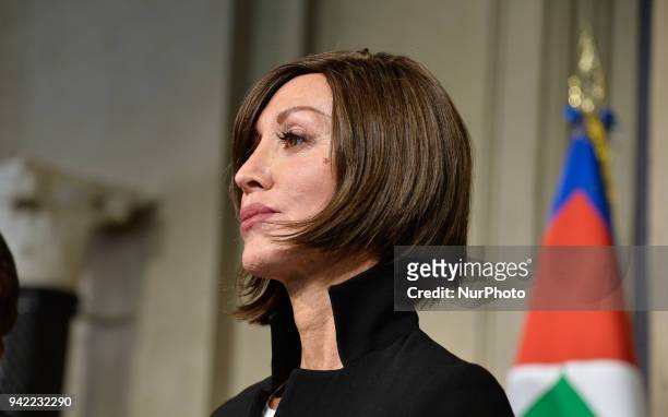 Anna Maria Bernini at the end of the Consultations of the President of the Republic for the formation of the new Government on April 05, 2018 in...