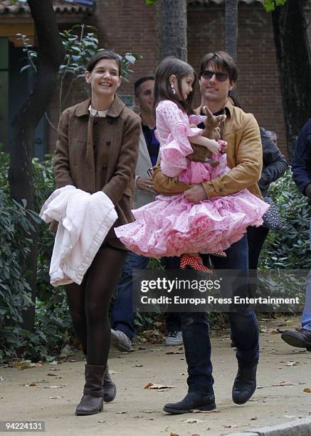 Suri Cruise , daughter of actors Tom Cruise and Katie Holmes, is seen dressed up like a flamenco dancer in Mara Luisa Park on December 9, 2009 in...
