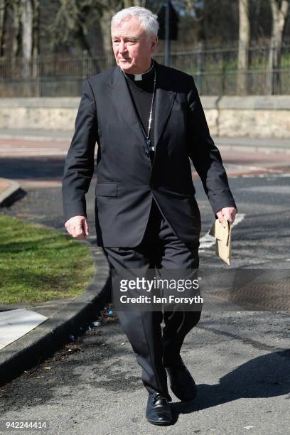 Cardinal Vincent Nichols, Archbishop of Westminster, arrives to lead the service at the funeral of Cardinal Keith Patrick O'Brien, formerly the...
