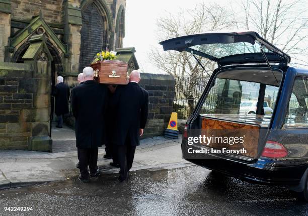 The coffin is carrried into the funeral of Cardinal Keith Patrick O'Brien, formerly the Catholic Church's most senior figure in the country takes...