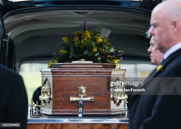 The coffin is seen prior to the funeral of Cardinal Keith Patrick O'Brien, formerly the Catholic Church's most senior figure in the country takes...