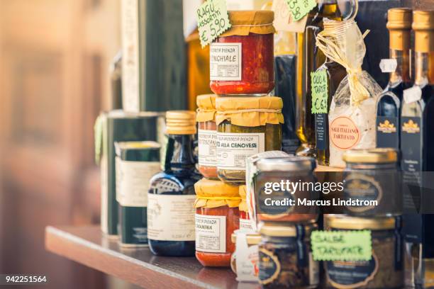 italian food products - italian market stock pictures, royalty-free photos & images