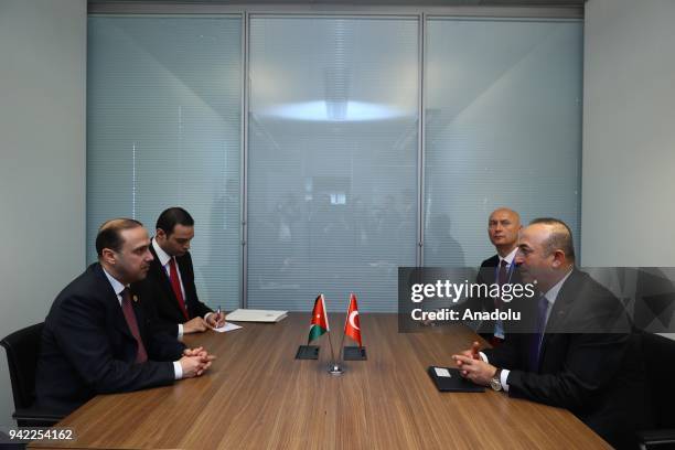 Minister of Foreign Affairs of Turkey, Mevlut Cavusoglu meets with Minister of State for Media Affairs and Communications of Jordan and Government...