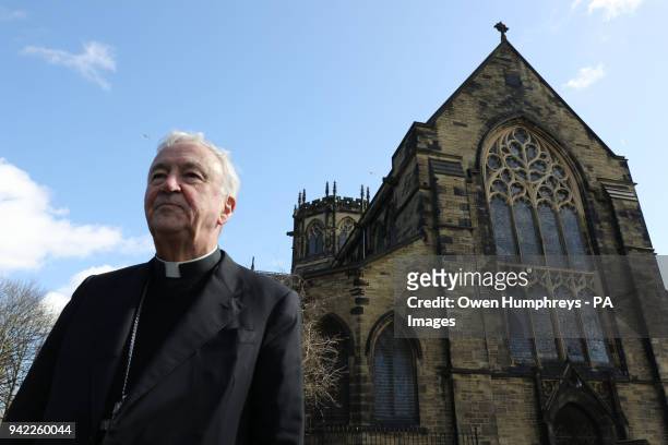 Cardinal Vincent Nichols, Archbishop of Westminster, outside the Church of St Michael in Newcastle, who will lead the service at the funeral of...