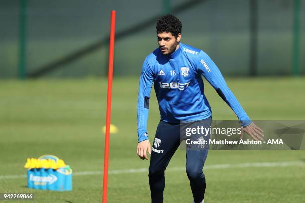 Aly Gabr of West Bromwich Albion during a West Bromwich Albion training session on April 5, 2018 in West Bromwich, England.