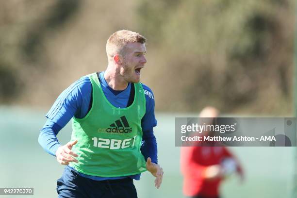 Chris Brunt of West Bromwich Albion during a West Bromwich Albion training session on April 5, 2018 in West Bromwich, England.
