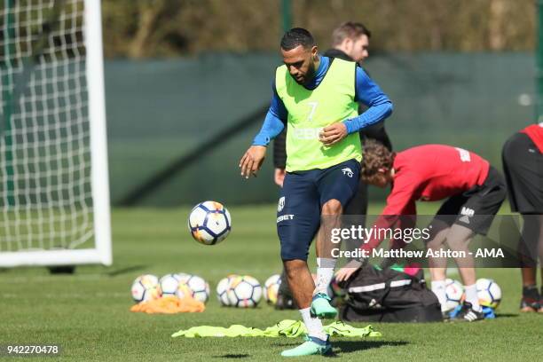 Matt Phillips of West Bromwich Albion during a West Bromwich Albion training session on April 5, 2018 in West Bromwich, England.