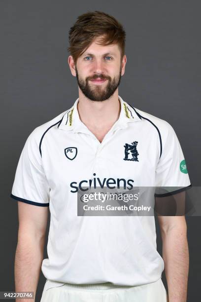 Matthew Lamb of Warwickshire poses for a portrait during the Warwickshire CCC Photocall at Edgbaston on April 5, 2018 in Birmingham, England.