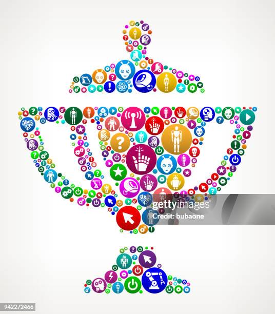 throphy vector icon pattern background - exoskeleton stock illustrations