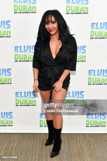 Nicole "Snooki" Polizzi visits "The Elvis Duran Z100 Morning Show" at Z100 Studio on April 5, 2018 in New York City.