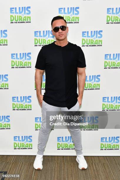 Mike "The Situation" Sorrentino visits "The Elvis Duran Z100 Morning Show" at Z100 Studio on April 5, 2018 in New York City.