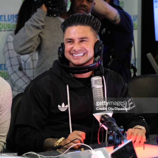 Paul "Pauly D" DelVecchio visits "The Elvis Duran Z100 Morning Show" at Z100 Studio on April 5, 2018 in New York City.