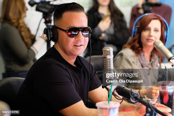 Mike "The Situation" Sorrentino visits "The Elvis Duran Z100 Morning Show" at Z100 Studio on April 5, 2018 in New York City.