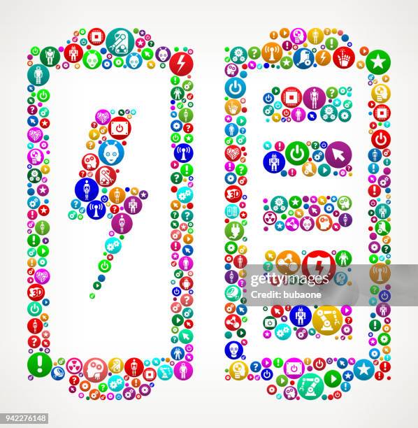 full battery vector icon pattern background - efficient operations stock illustrations