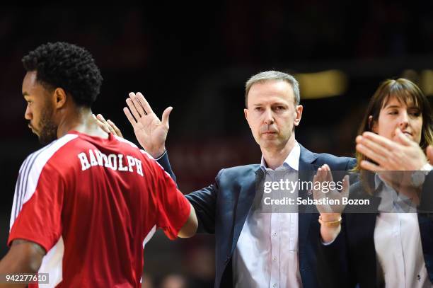 Head coach Vincent Collet of Strasbourg during the Champions League match between Strasbourg and AEK Athens on April 4 and 2018 in Strasbourg and...