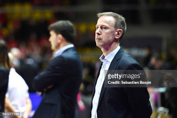 Head coach Vincent Collet of Strasbourg during the Champions League match between Strasbourg and AEK Athens on April 4 and 2018 in Strasbourg and...