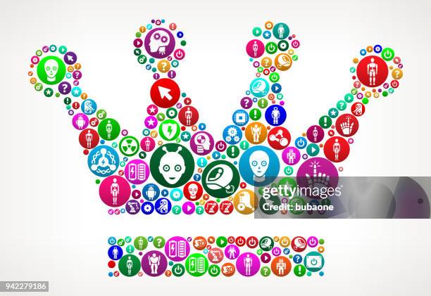 crown vector icon pattern background - exoskeleton stock illustrations