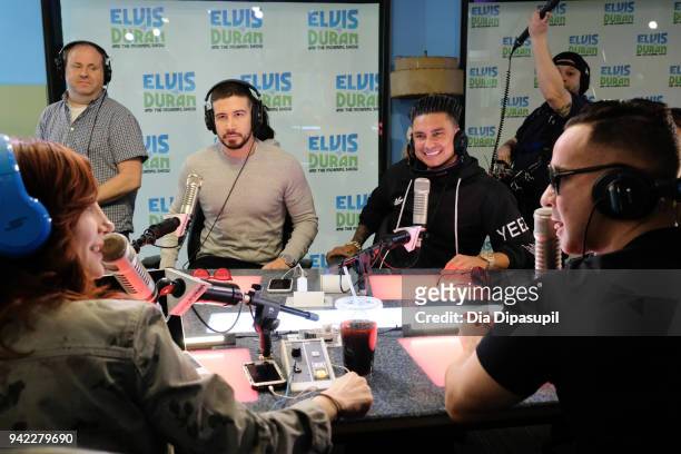 Danielle Monaro, David Brody, Vinny Guadagnino, Paul "Pauly D" DelVecchio, and Mike "The Situation" Sorrentino at "The Elvis Duran Z100 Morning Show"...