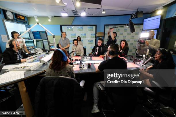 Elvis Duran interviews the cast of "Jersey Shore Family Vacation" Vinny Guadagnino, Paul "Pauly D" DelVecchio, Mike "The Situation" Sorrentino, Deena...